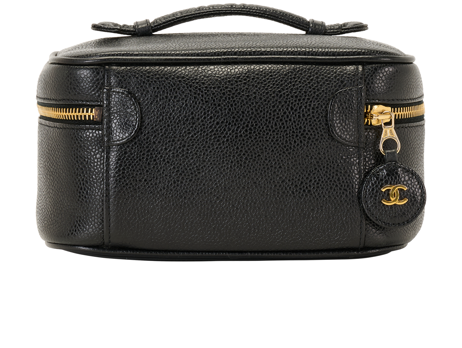 Chanel Vintage Vanity Case, &pound;525, Accessories, Black, Caviar Leather, Back view